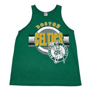 Vintage Garan Boston Celtics Logo Green Cotton Blend Tank Top Adult Large